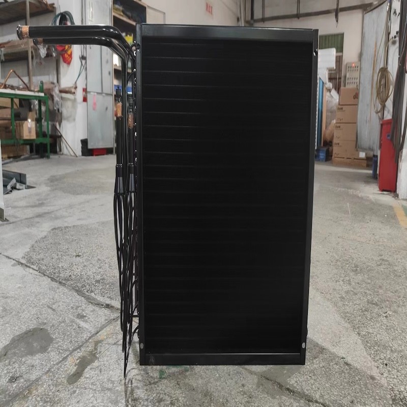 Évaporateur de tubes de cuivre à soufflage latéral d'électrophorèse Noir pour équipement de réfrigération