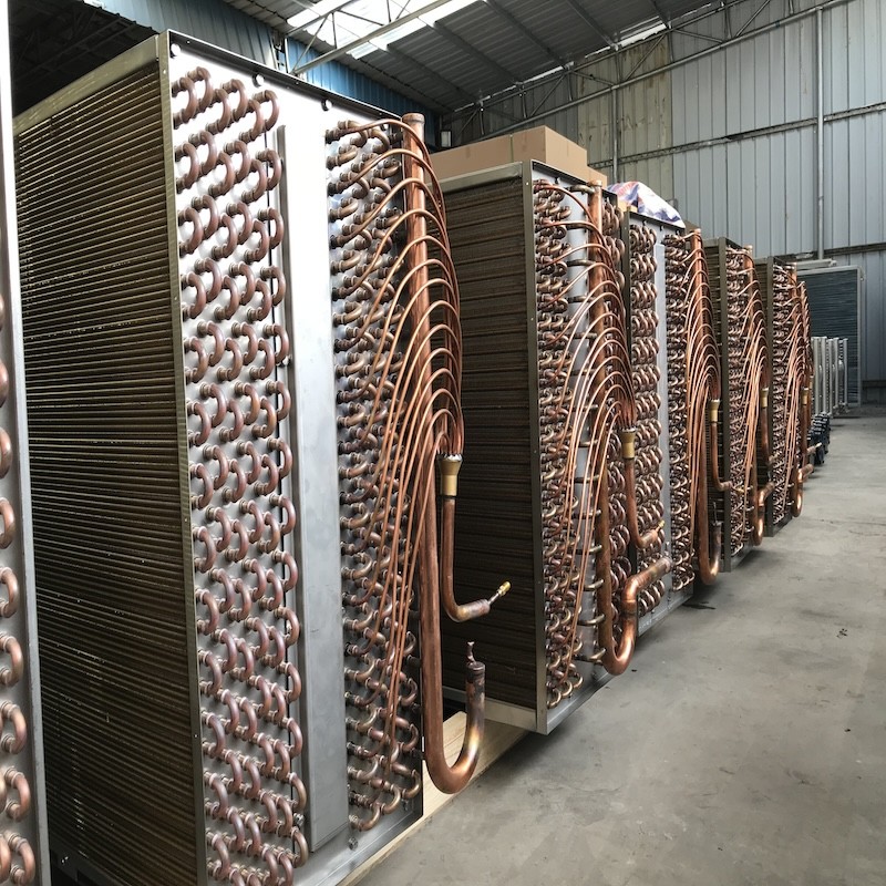 Type de nageoire d'évaporateur d'aluminium en tube de cuivre sur mesure pour unité de traitement de l'air